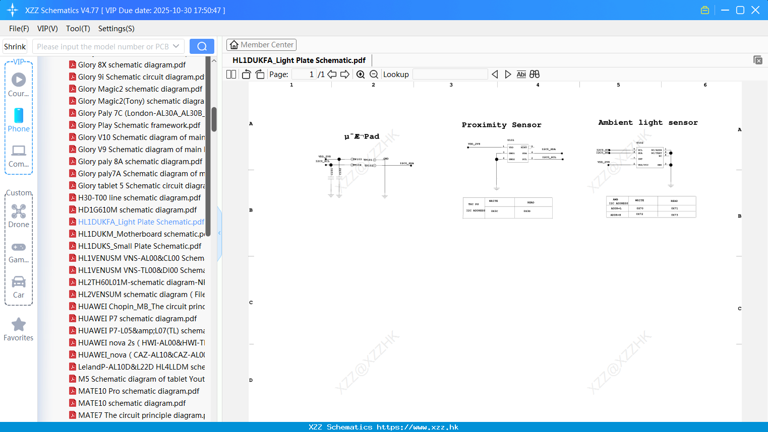 Huawei HL1DUKFA_Light Plate Schematic